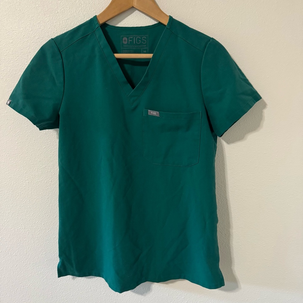 Figs Catarina One-Pocket Scrub Top Green Short Sleeve FW1000 X-Small